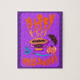 Quebra-cabeça Feliz Halloween Cat Lover taça de café