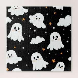 Quebra-cabeça Feliz Halloween Ghost Cloudy Star Sky