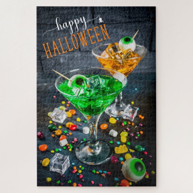 Quebra-cabeça Feliz Halloween Modern Cocktail Party (Vertical)