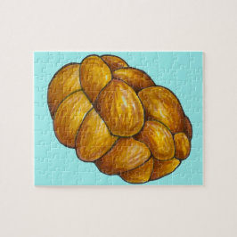 Quebra-cabeça Feliz Hanukkah Chanukah Challah Bread Loaf