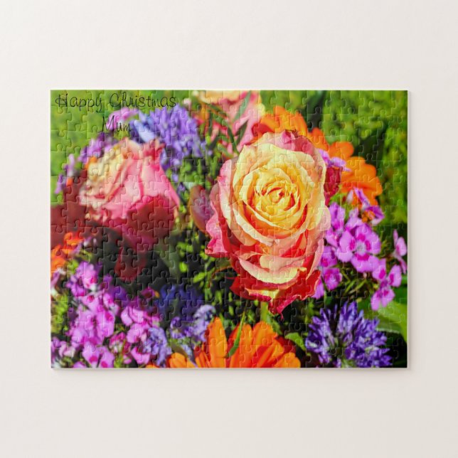 Quebra-cabeça Feliz Mãe de Natal. (Horizontal)