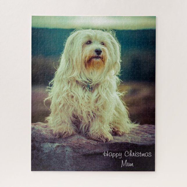 Quebra-cabeça Feliz Mãe de Natal. (Vertical)