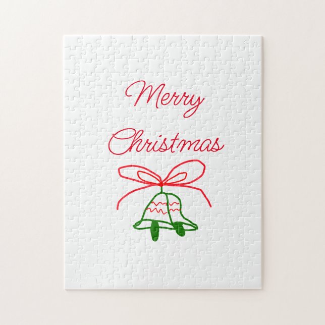 Quebra-cabeça Feliz Natal arco verde-jingle na moda (Vertical)