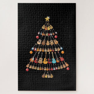 Quebra-cabeça Feliz Natal Árvore de Natal do Instrumento Ukulele