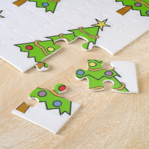 Quebra-cabeça Feliz Natal Árvore Verde Colorida e Brilhante