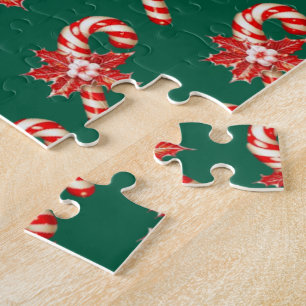 Quebra-cabeça Feliz Natal Caça Verde Puzzle de Cana de Açúcar