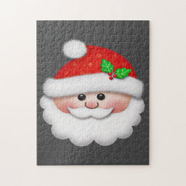 Quebra-cabeça Feliz Natal com Papais noeis de rosto para criança