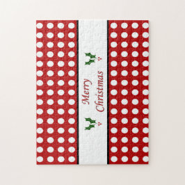 Quebra-cabeça Feliz Natal com um padrão de Bolinhas