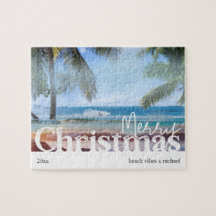 Quebra-cabeça Feliz Natal - Foto da praia tropical