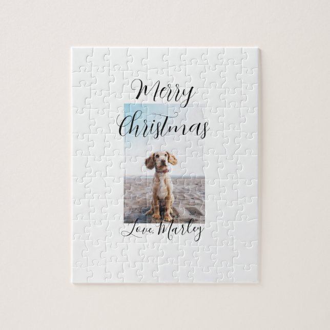 Quebra-cabeça Feliz Natal gato de estimação presentes de Natal (Vertical)