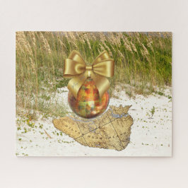 Quebra-cabeça Feliz Natal Hilton Head Island Map Dunes