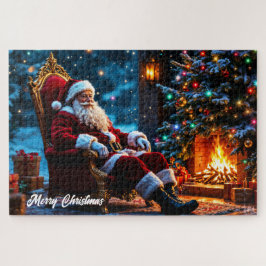 Quebra-cabeça Feliz Natal inverno Papais noeis festivos mágica