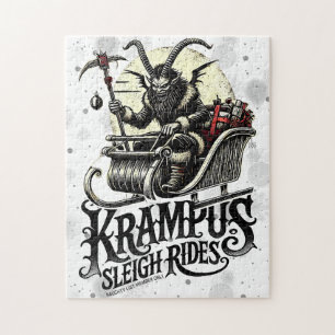Quebra-cabeça Feliz Natal Krampus Passeios de Trenó Krampus