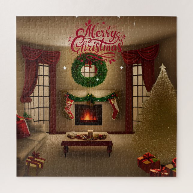 Quebra-cabeça Feliz Natal - Luz de Natal - Árvore de Natal (Vertical)
