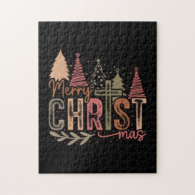 Quebra-cabeça Feliz Natal Mas Cristo Fé Cristã Jesus C (Vertical)