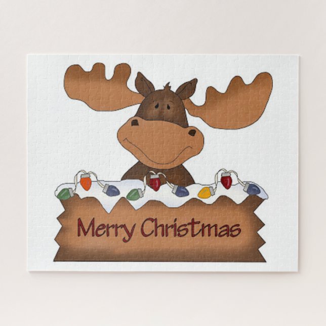 Quebra-cabeça Feliz Natal Moose (Horizontal)