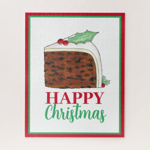 Quebra-cabeça Feliz Natal no Reino Unido - Fatia de Bolo Britâni