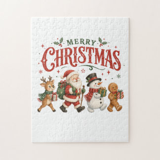 Quebra-cabeça Feliz Natal Papai Noel e Amigos