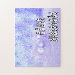 Quebra-cabeça Feliz Natal, Pessoas de neve, neve azul