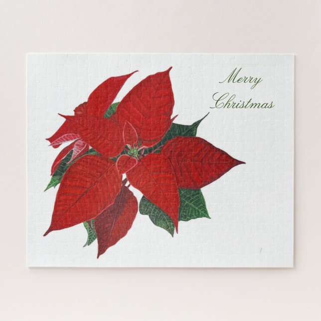 Quebra-cabeça Feliz Natal Poinsettia (Horizontal)