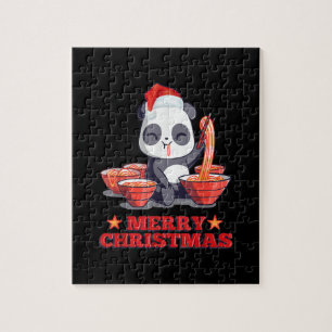 Quebra-cabeça Feliz Natal - Ramen Panda Noodles Japoneses