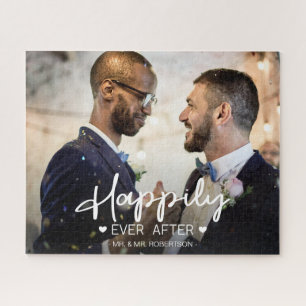 Quebra-cabeça Feliz para sempre após a foto personalizada do cas