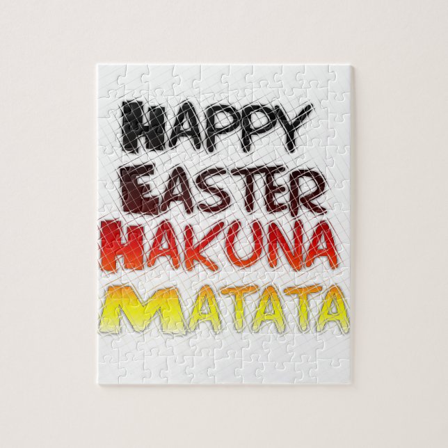 Quebra-cabeça Feliz Páscoa: Design de Arte de Texto Hakuna Matat (Vertical)