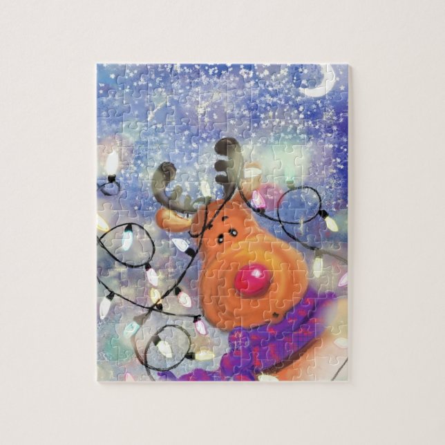 Quebra-cabeça Feliz Reindeer - Feliz Natal - (Vertical)