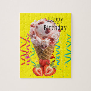 Quebra-cabeça Feliz Sorvete de Aniversário