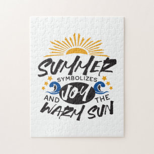 Quebra-cabeça Feliz Verão - Citação Quente do Sol