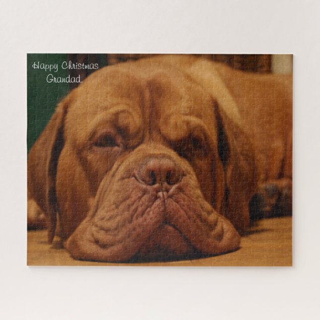 Quebra-cabeça Feliz vovô de Natal. (Horizontal)