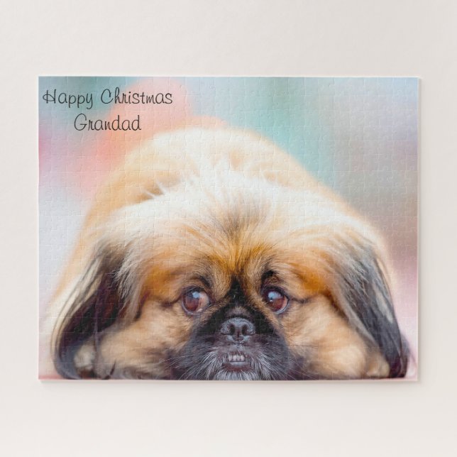 Quebra-cabeça Feliz vovô de Natal. (Horizontal)