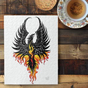 Quebra-cabeça Fênix Férrea Ascendente Pássaro de Fogo Chamas Tri