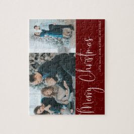 Quebra-cabeça Feriado de Colagem de Fotos do Red Merry Christmas