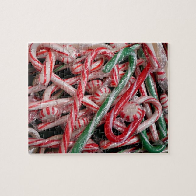 Quebra-cabeça Feriado de Natal Candy Canes and Peppermints (Horizontal)