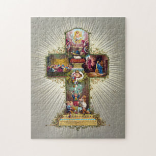 Quebra-cabeça Feriado Religioso na Páscoa Vintage, Dourado