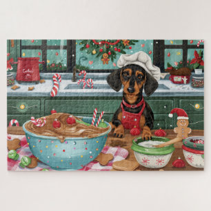 Quebra-cabeça Férias Dachshund Baking: Natal Festivo