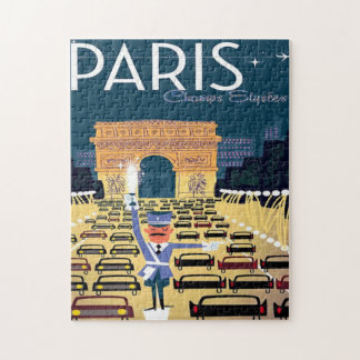 Quebra-cabeça Férias de turismo de retro-turismo em Paris, Franç