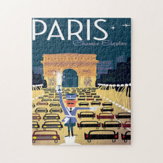 Quebra-cabeça Férias de turismo de retro-turismo em Paris, Franç