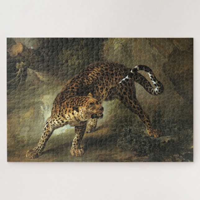 Quebra-cabeça Ferocious Wild Leopard (por Jean-Baptiste Oudry) (Horizontal)