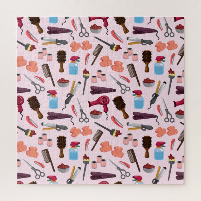 Quebra-cabeça Ferramentas de cabeleireiro, Padrão de Na moda sem (Vertical)