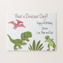 Quebra-cabeça Festa de aniversário do dinossauro