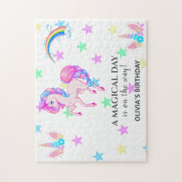 Quebra-cabeça Festa de aniversário Unicorn editável