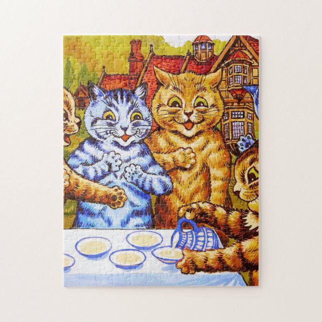 Quebra-cabeça Festa de Chá de Cat Louis Wain (Vertical)