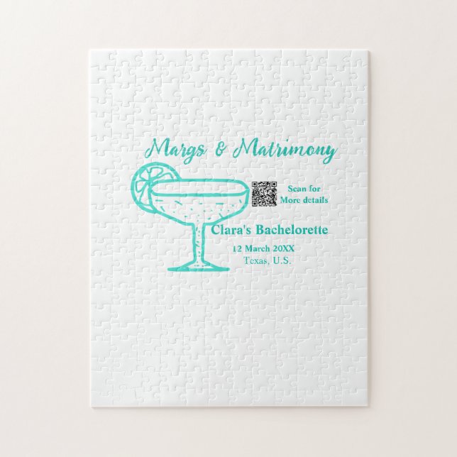 Quebra-cabeça Festa de Despedida de Solteira Turquesa Margs & Ma (Vertical)