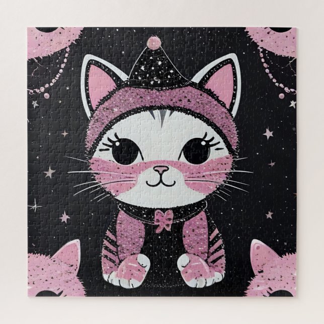 Quebra-cabeça Festa de feliz ano novo - Gato em Disguise (Vertical)