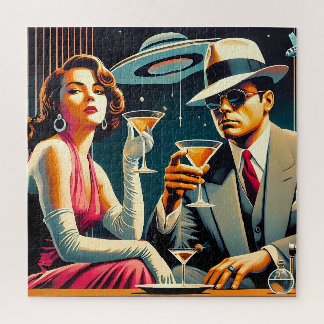 Quebra-cabeça Festa de Gangster Martini da Era Espacial de Las V (Vertical)