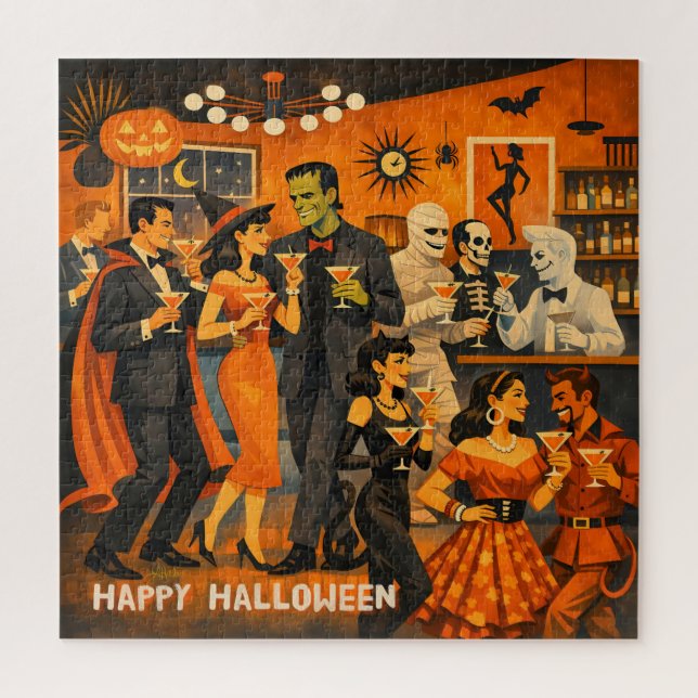 Quebra-cabeça Festa de Martini de Halloween no Estilo Moderno de (Vertical)