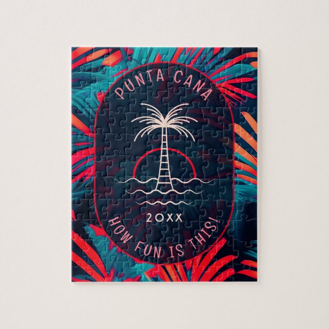 Quebra-cabeça Festa de Punta Cana Palm tree deixa o sol (Vertical)