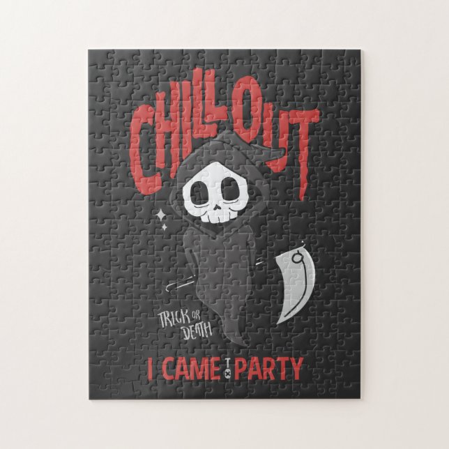 Quebra-cabeça Festa Engraçado Sarcástica do GrimReaper Halloween (Vertical)